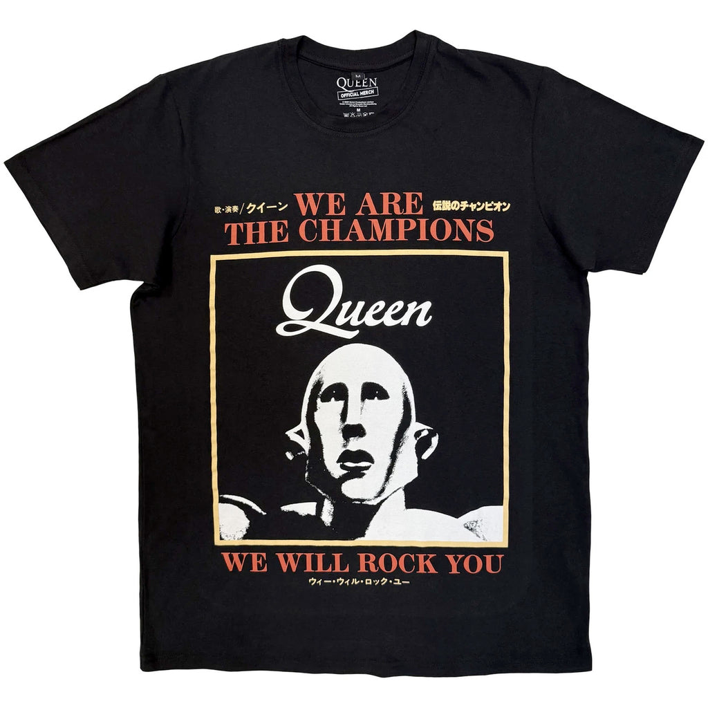 Queen - We Are The Champions  - Black Carbon t-shirt