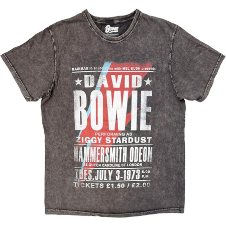 David Bowie - Hammersmith Odeon - Charcoal Grey Stone Wash  t-shirt