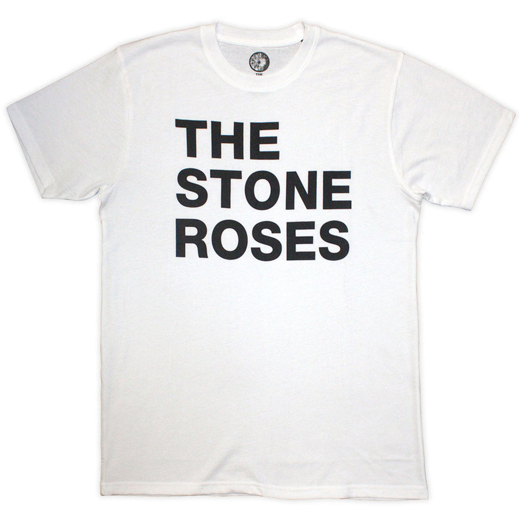 The Stone Roses - Left Justified Text - Jumbo Print - White t-shirt