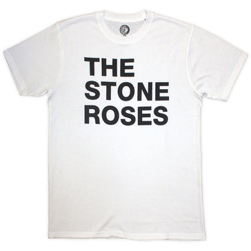 The Stone Roses - Left Justified Text - Jumbo Print - White t-shirt