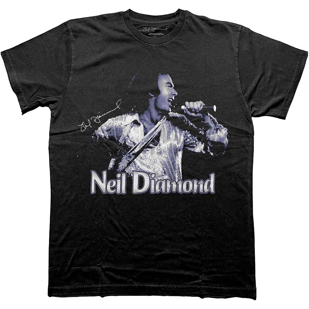 Neil Diamond - Singing  - Black t-shirt