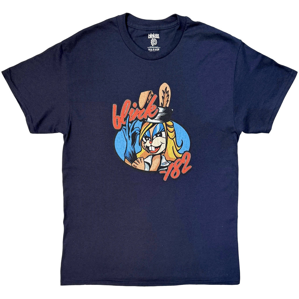 Blink 182 - Cartoon Bunny - Navy Blue t-shirt