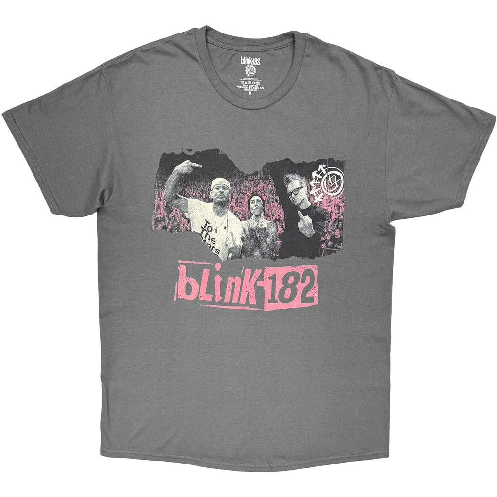 Blink 182 - Logo Band - Charcoal Grey t-shirt