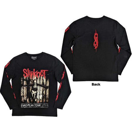 Slipknot - Skeleton Flag - Long Sleeve Black t-shirt