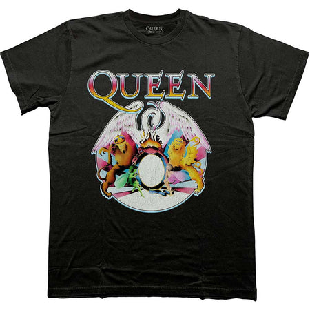 Queen - Multi Colour Crest - Black t-shirt