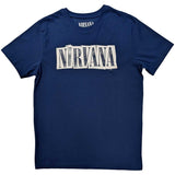Nirvana - Kurt Cobain - Box Logo - Denim Blue t-shirt
