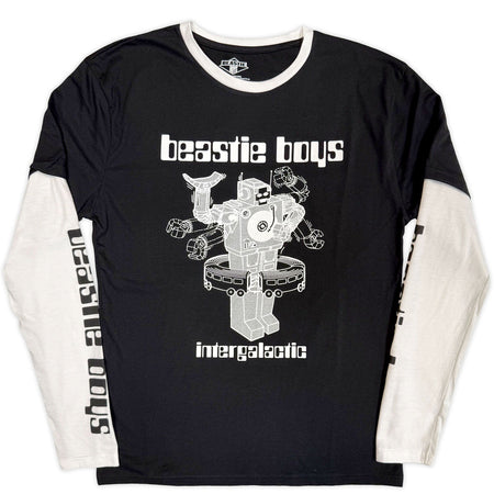 Beastie Boys - Intergalactic Robot - Black & White Layered Longsleeve  t-shirt