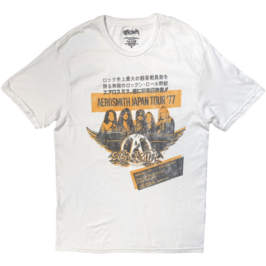 Aerosmith - Japan Tour '77 - White t-shirt