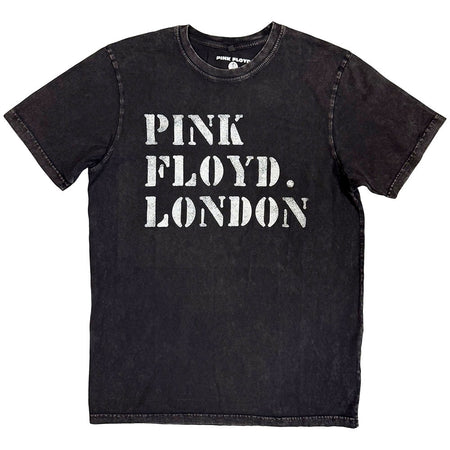 Pink Floyd - Stencil Logo - Black Stone Wash t-shirt
