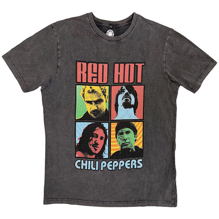 Red Hot Chili Peppers - Portrait Photos - Charcoal Grey Stone Wash t-shirt