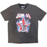 Sum 41 - All Killer No Filler Skeleton - Charcoal Grey Stone Wash t-shirt