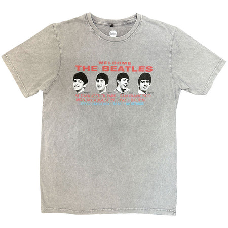 The Beatles - Candlestick Park Heads - Grey Stone Wash t-shirt