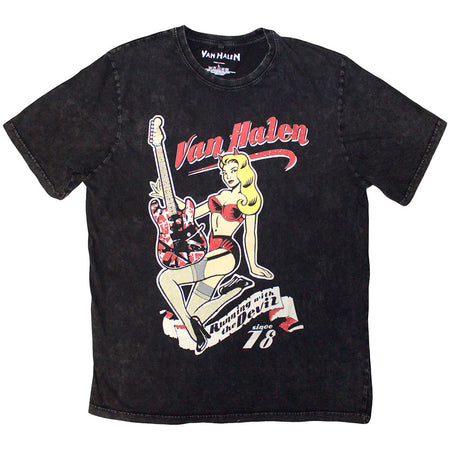 Van Halen - Running With The Devil - Black Stone Wash t-shirt