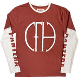 Pantera - Frayed Logo - Red & White Layered Longsleeve  t-shirt