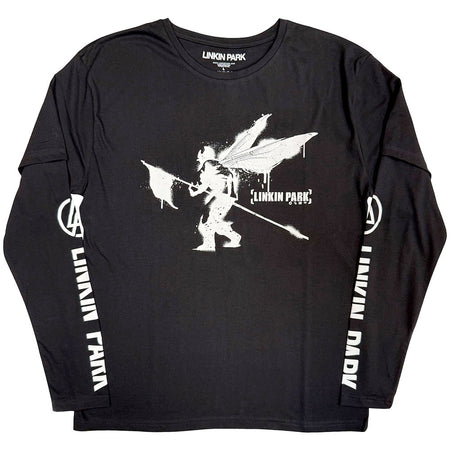Linkin Park - Street Soldier - Black & Black Layered Longsleeve  t-shirt