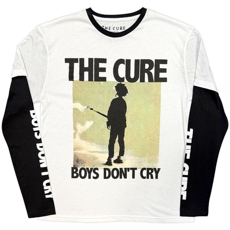 The Cure - Boys Don't Cry Box - White & Black Layered Longsleeve  t-shirt