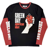 Green Day - American Idiot - Black & Red Layered Longsleeve  t-shirt