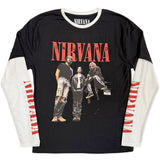 Nirvana - In Utero Band Photo- Black & White Layered Longsleeve  t-shirt
