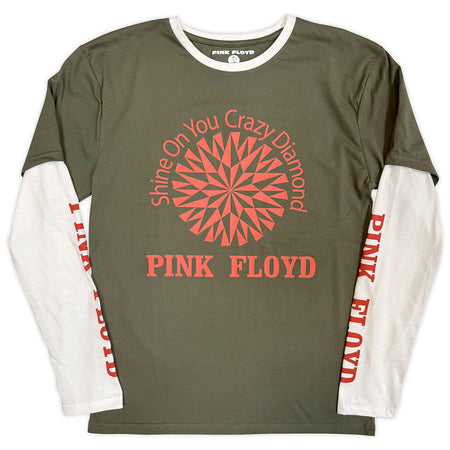Pink Floyd - Shine On - Green & White Layered Longsleeve  t-shirt