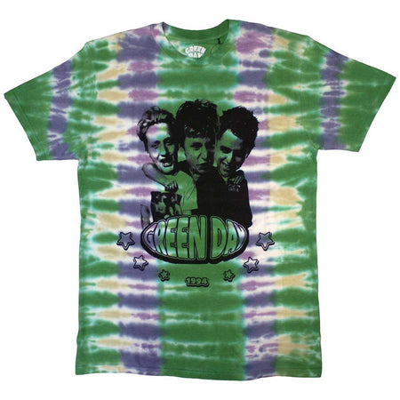 Green Day - Trio - Green -  Dye. Wash t-shirt