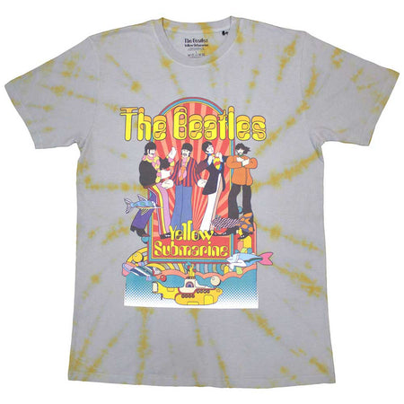 The Beatles - Yellow Submarine Band & Fish - Grey -  Dye. Wash t-shirt