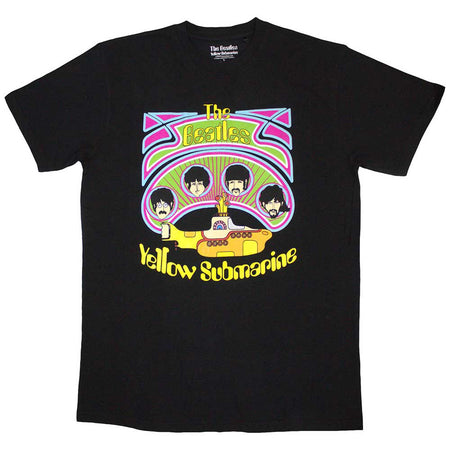 The Beatles - Yellow Submarine-Heads in Circles V2 - Black t-shirt