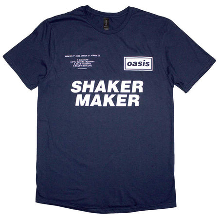 Oasis - Shakermaker Tracklisting - Navy Blue T-shirt