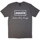 Oasis - Definitely Maybe Text Logo - Charcoal Grey T-shirt