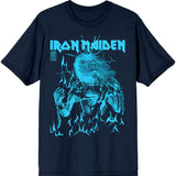 Iron Maiden - 50 Life After Death Flames Blue-Navy Blue t-shirt