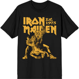 Iron Maiden - Est 1975 Claw Yellow Graphic - Black t-shirt