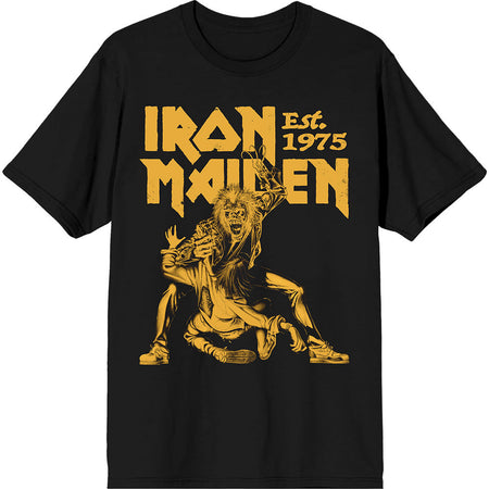 Iron Maiden - Est 1975 Claw Yellow Graphic - Black t-shirt