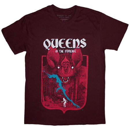 Queens Of The Stone Age - Bat - Maroon Red t-shirt