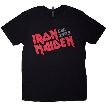 Iron Maiden - Est 1975 Slanted Logo - Black t-shirt