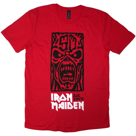 Iron Maiden - Est 1975 Stamp Logo Black - Red t-shirt