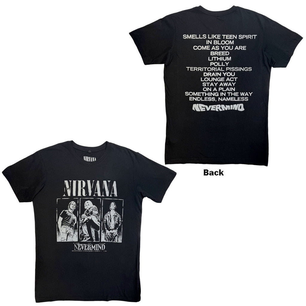 Nirvana - Nevermind Tracklist - Black Carbon t-shirt