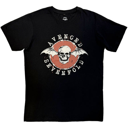 Avenged Sevenfold - Deathbat Red Circle - Black Carbon t-shirt