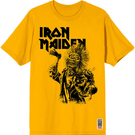 Iron Maiden - Est 1975 Eddie Axe Graphic - Yellow t-shirt