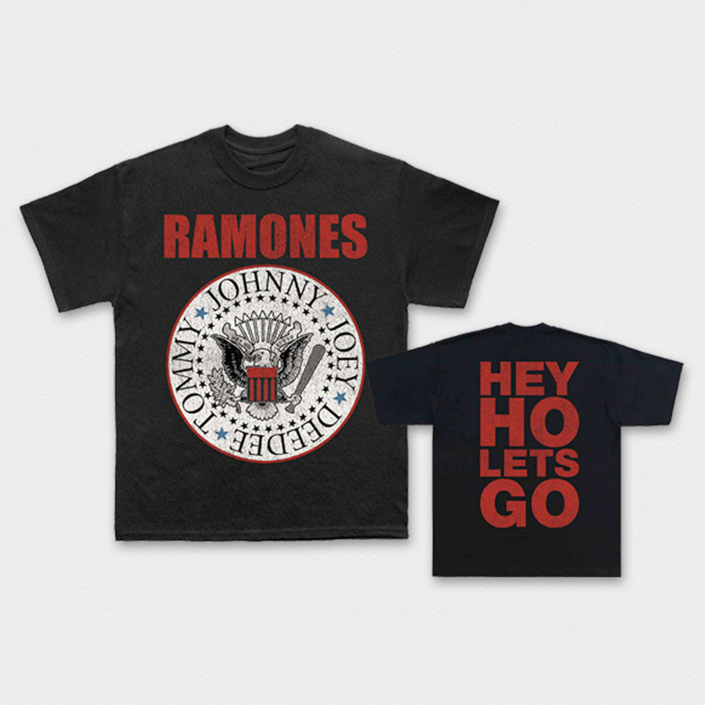 Ramones - Hey Ho Red Block  - Black Carbon t-shirt
