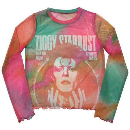 David Bowie - Ziggy V2 -Ladies Mesh Long Sleeve Orange  t-shirt