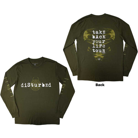 Disturbed - European Tour 2023 Take Back -Long Sleeve - Green t-shirt