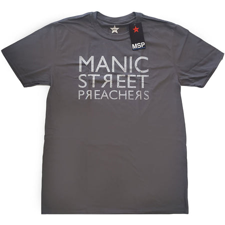 Manic Street Preachers - Reversed Logo - Charcoal Grey t-shirt