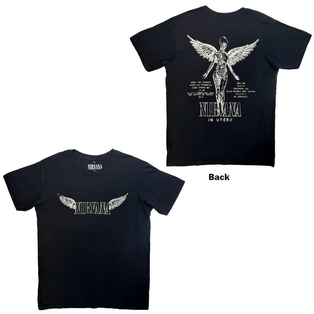 Nirvana - In Utero Tracklist - Black Carbon t-shirt