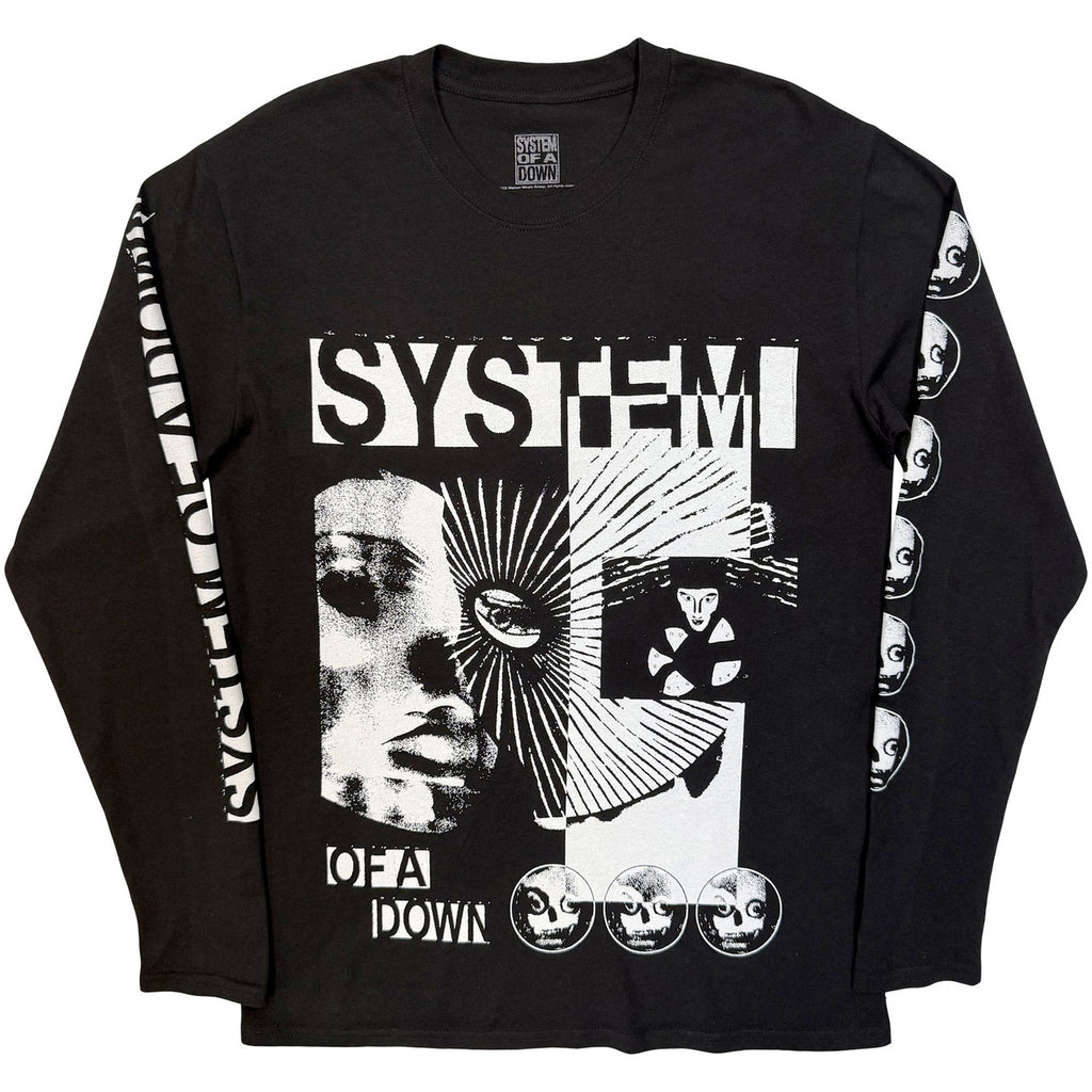 System Of A Down - Hypno Hi-Contrast- Long Sleeve -  Black t-shirt