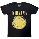 Nirvana - Happy Face Infill Distressed - Black Carbon t-shirt