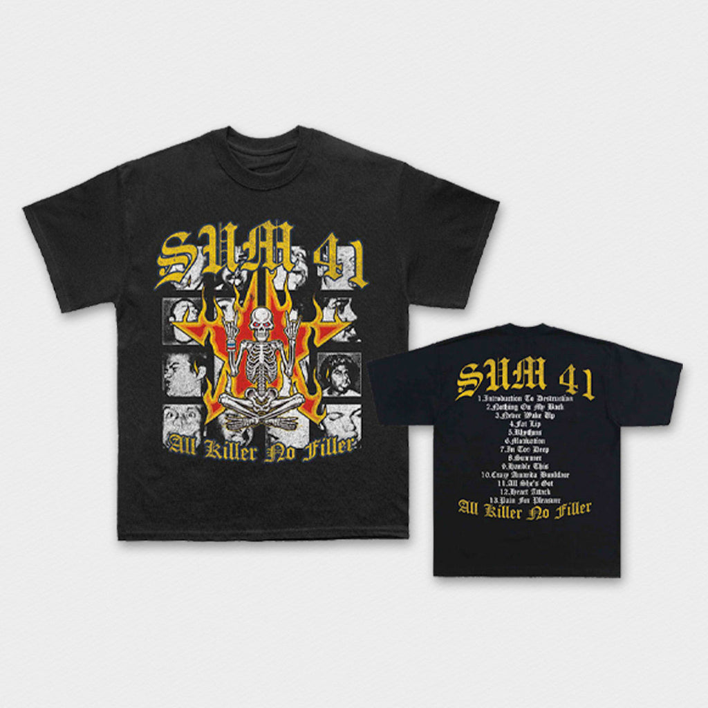Sum 41 - All Killer No Filler Tracklist - Black Carbon t-shirt