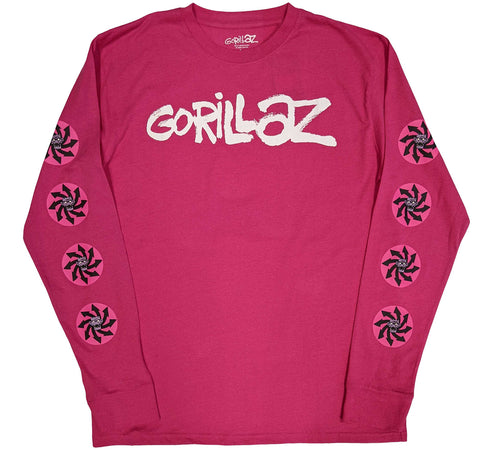 Gorillaz - Repeat Pazuzu - Pink Long Sleeve t-shirt