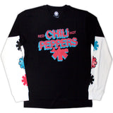 Red Hot Chili Peppers - Shock Logo - Black & White Layered Longsleeve  t-shirt