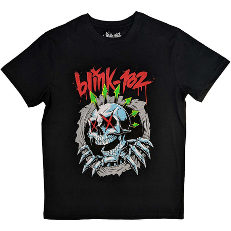 Blink 182 - Six Arrow Skull - Black T-shirt