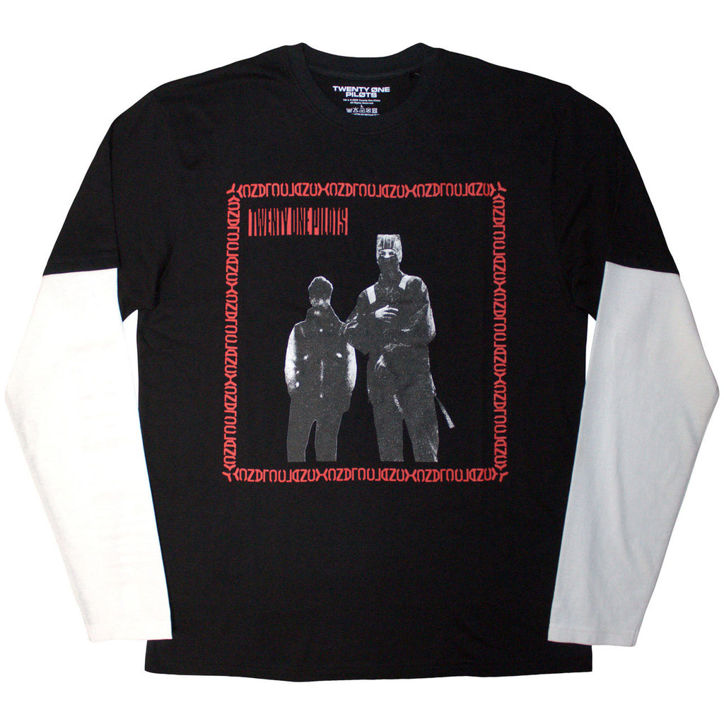 Twenty One Pilots - Run Frame - Black & White Layered Longsleeve  t-shirt