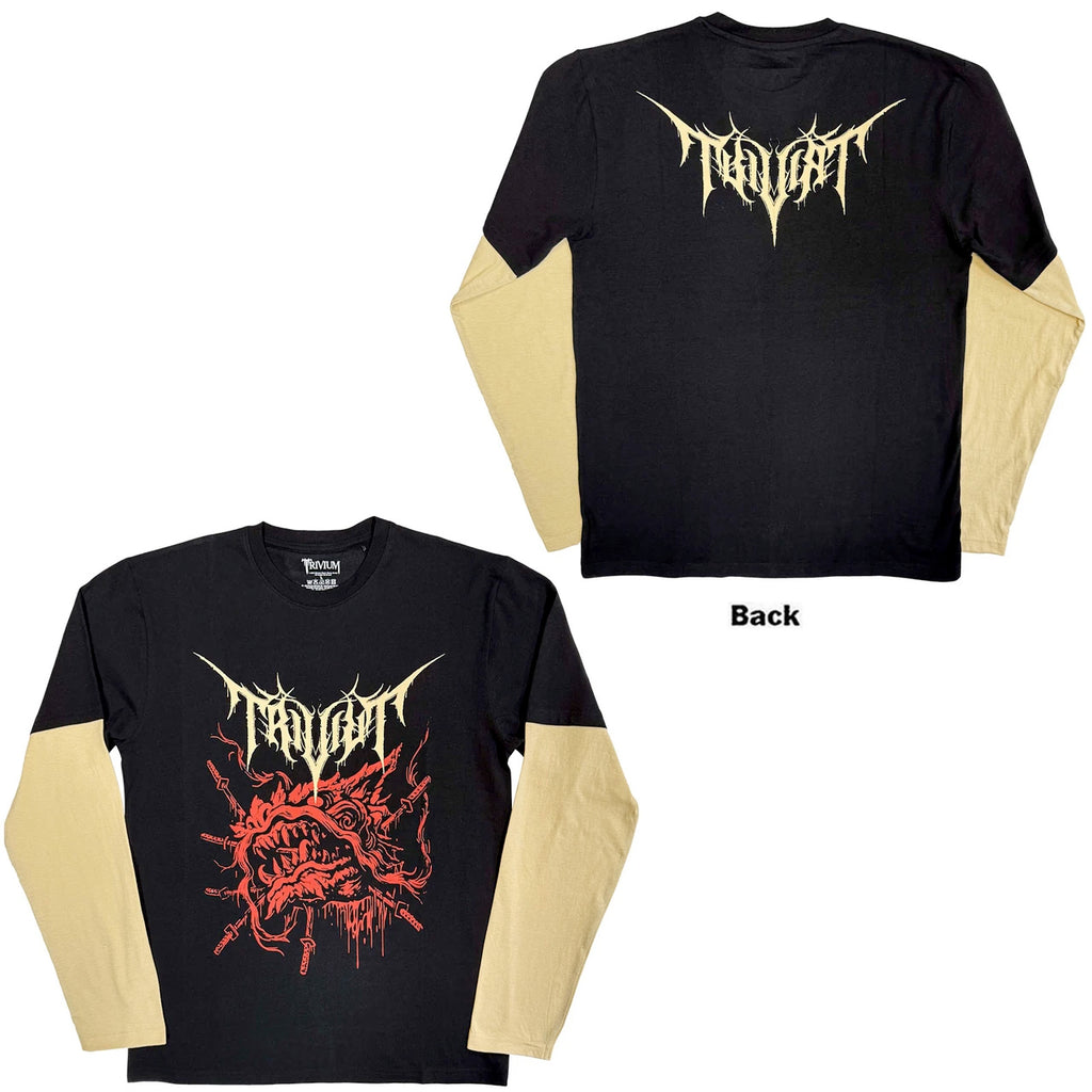 Trivium - Red Demon - Black & Sand Long Sleeve  t-shirt